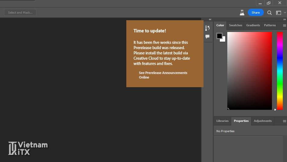 Cách disable tắt popup Time to Update trên adobe photoshop beta đơn giản nhất.jpg