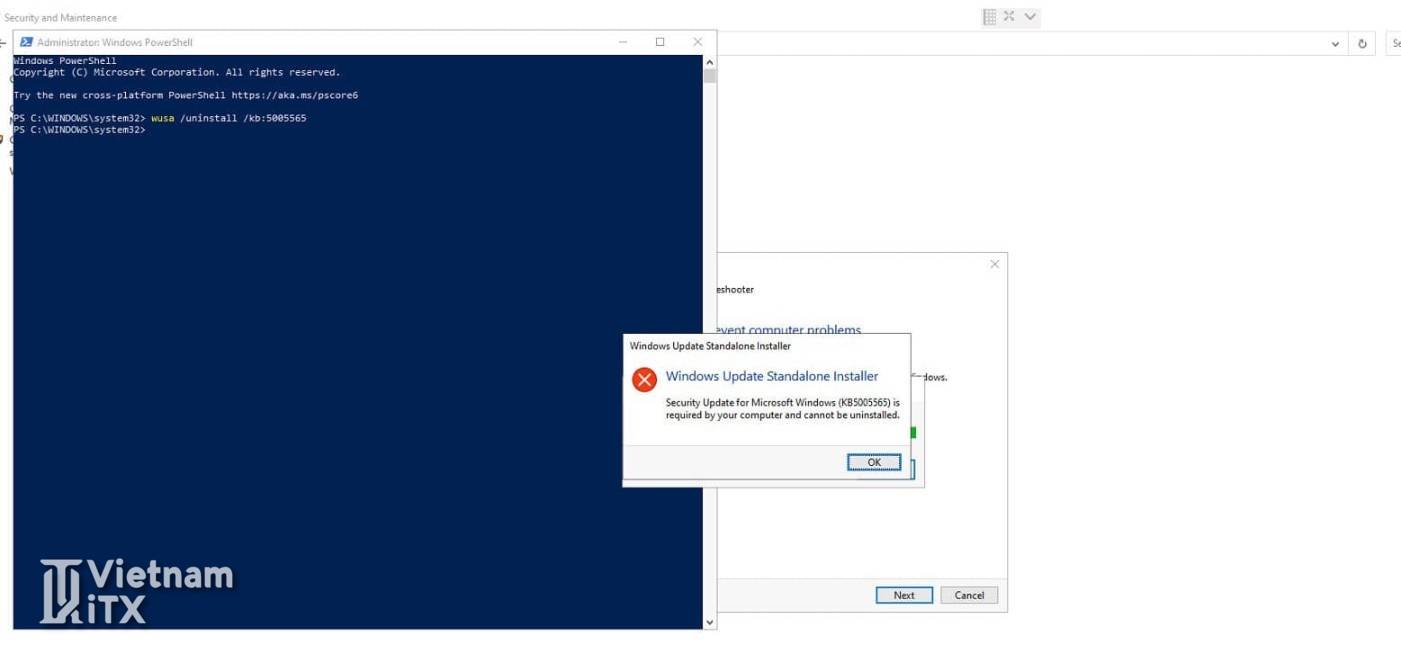 Fix Cách gỡ uninstall window update KB5005565.jpg
