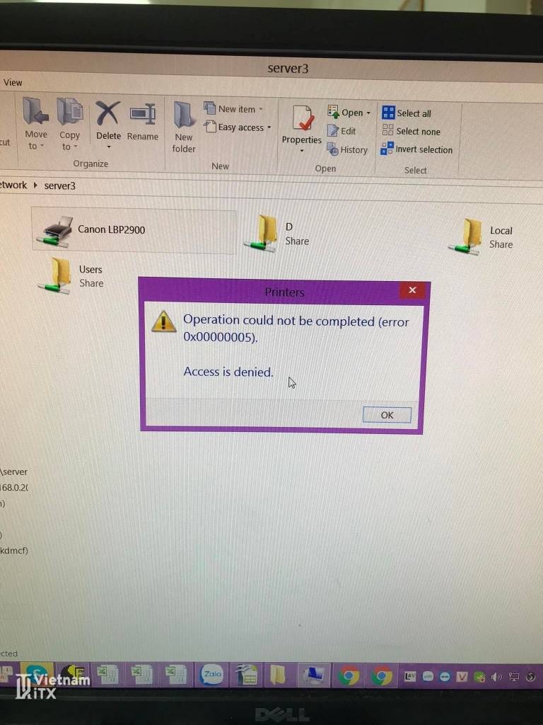 Lỗi Error 0x00000005 access is denied printer offline.jpg
